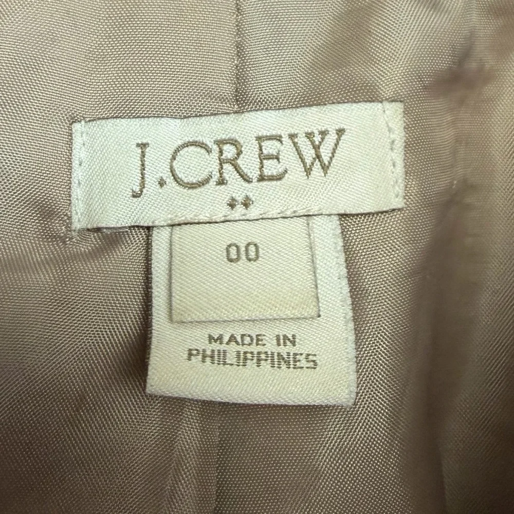 J Crew Factory City Coat 00 Camel Wool Blend Funnel Neck Car Coat Jacket